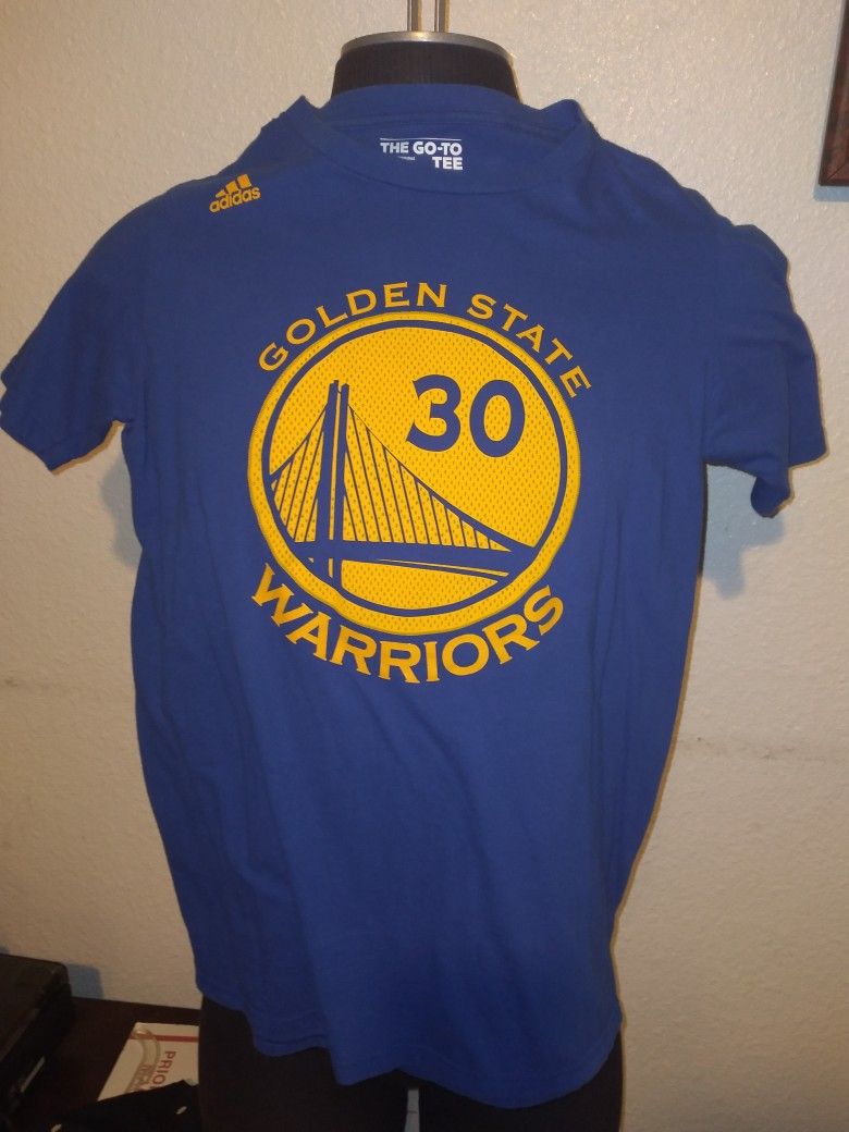 Adidas Golden State Warriors Steph Curry #30 Blue Shirt Size S