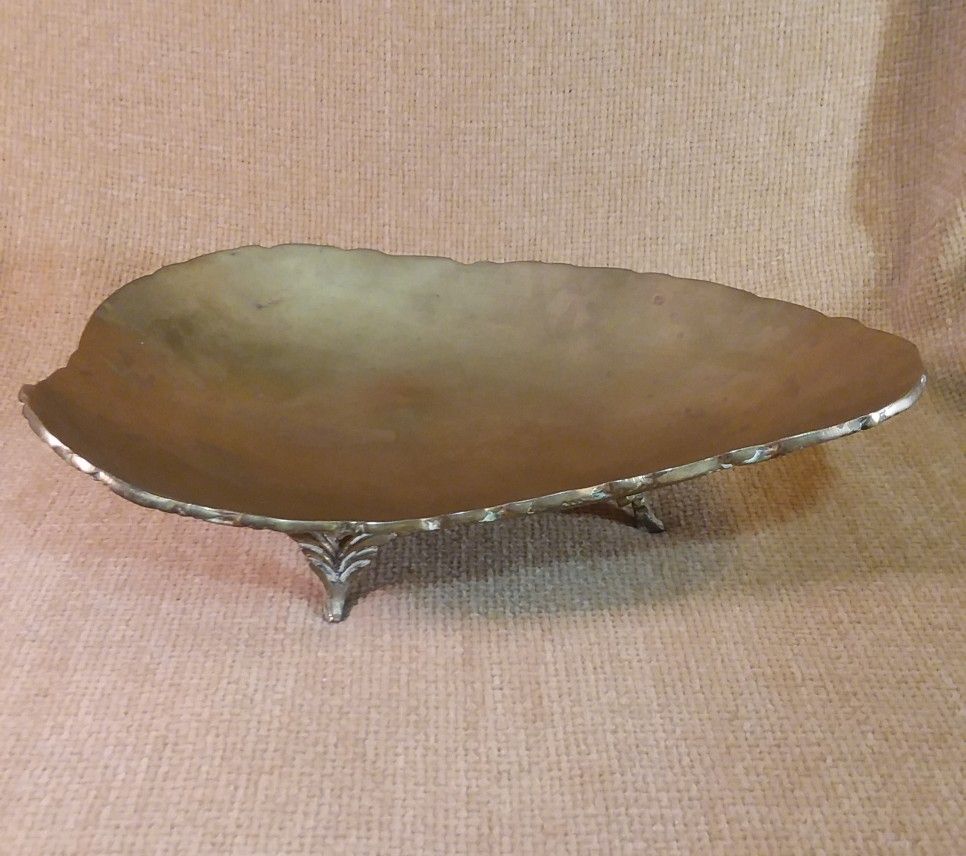 Vintage Brass Footed Tray