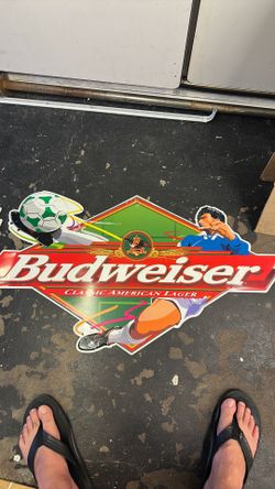 Budweiser Soccer 1997 Classic Metal Sign