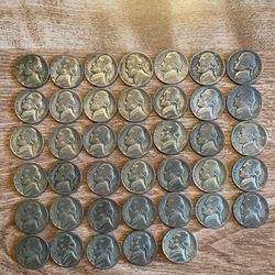 Roll of 40 War Nickels  1942 to 1945        War Nickels 40% SILVER