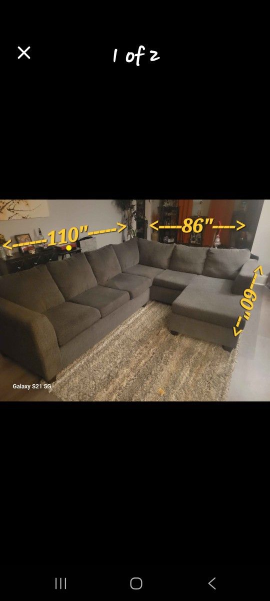 Smoke Charcoal Grey Sectional