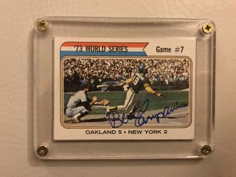 Autographed Bert Campaneris 1973 World Series Baseball Card