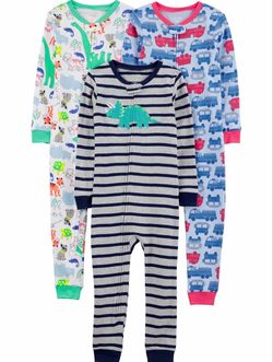 Simple Joys By Carter's 5T Boys 3-Pack Snug Fit Footless Cotton Pajamas