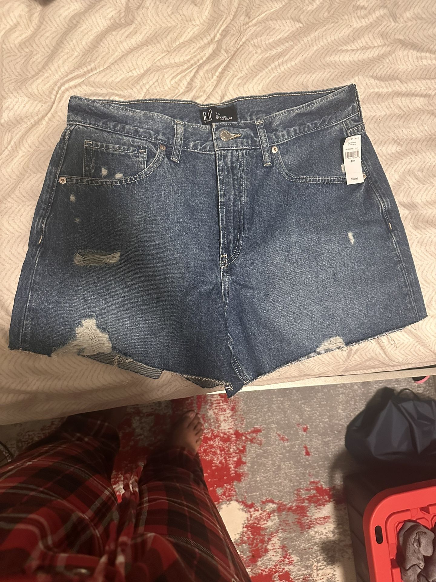 Gap Blue Denim High Rise Stride Short