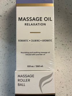 Massage oil with roller