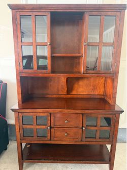 Dining Hutch / Buffet Cabinet with Glass Doors – Solid & Sturdy