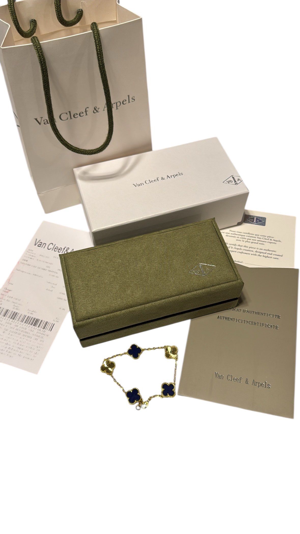 Van Cleef Navy Blue VA 750 Clover Bracelet