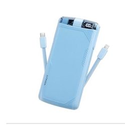 10000mAh Portable Charger with Built-in Cables, 22.5W QC 3.0 & 20W PD Fast Charging for iPhone 16/15, Android & USB-C Devices. Compact, All-in-one Tra