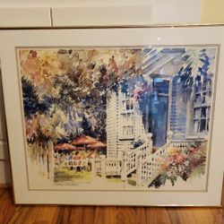 "Weekend in Charleston " By Josie Van Gent Edell- Framed Watercolor 34" X  28"