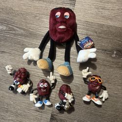 Vintage 1987 The California Raisins Collectible Toys Lot of 5