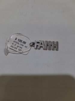 Sterling Silver Faith Word Charm Pendant