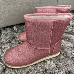 Pink glitter winter boots great condition womens size 7