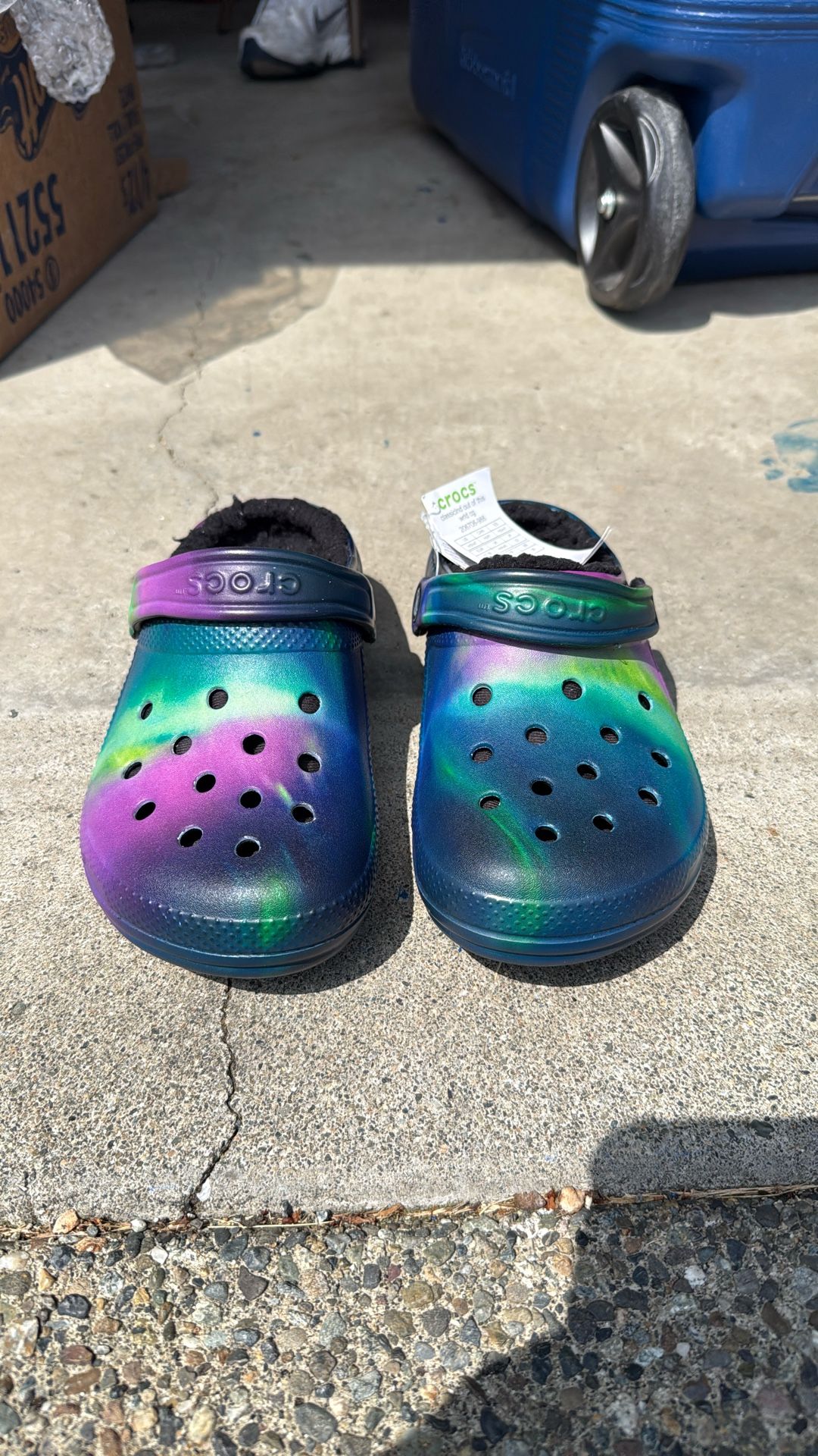 Tie Dye Fur Crocs