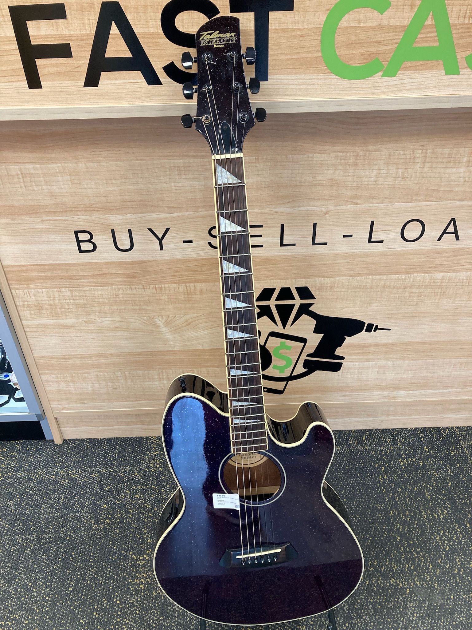 Ibanez Talman Inter City Black Rose Sparkle Acoustic Guitar