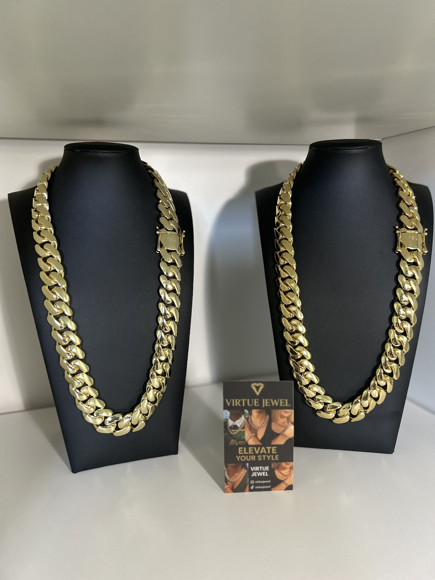 Miami Cuban Link 20mm - 24 & 20inch High Quality Gold Plated Chain Lock Heavy