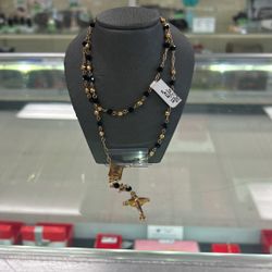 14k Beaded gold rosary 