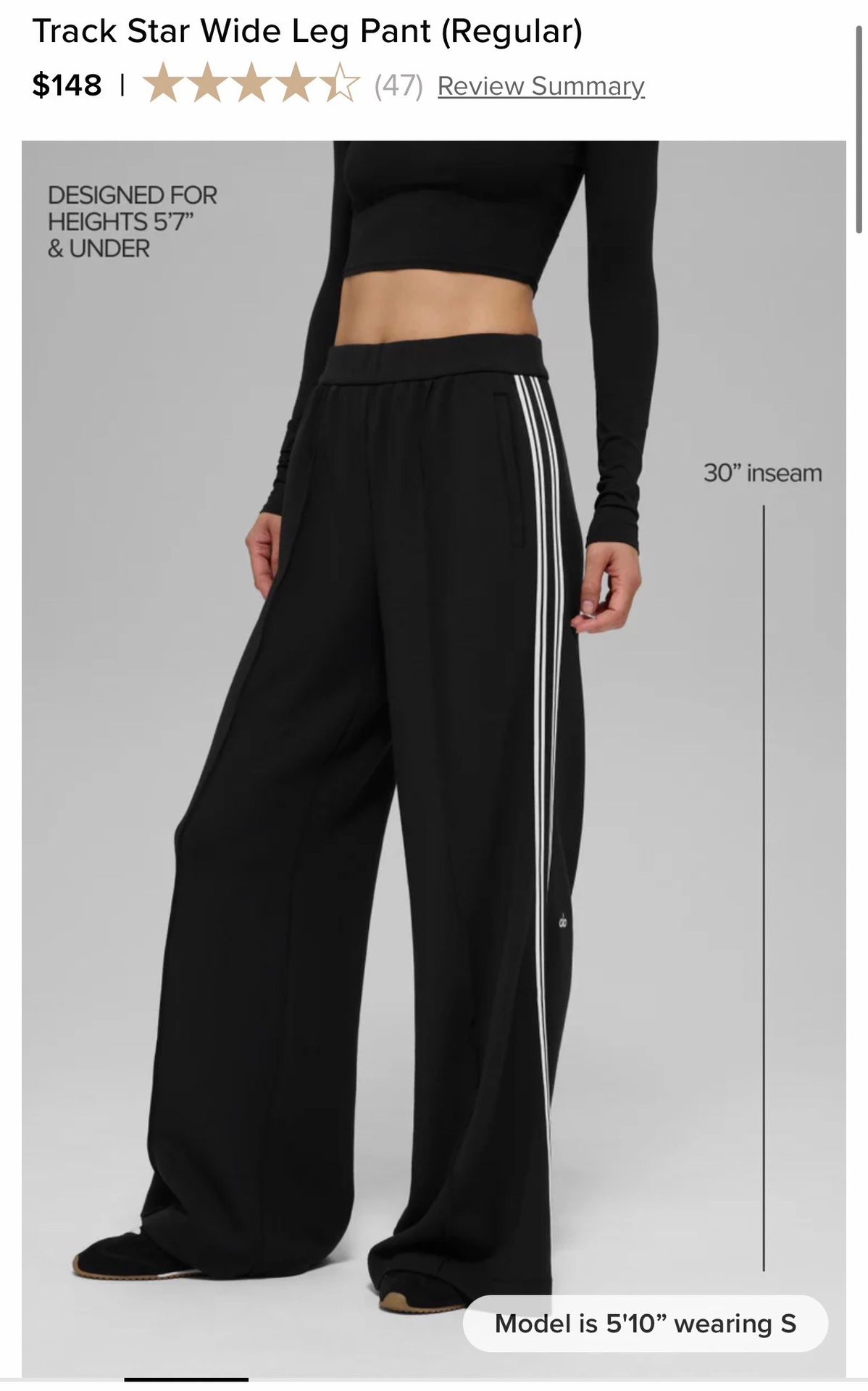 Alo Pants Women New With Tags Track Star Wide Leg Pant