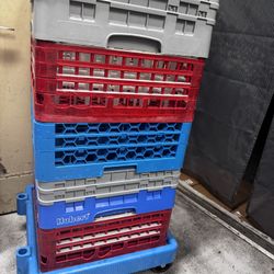 Commercial Dish wash Racks and dolly  
