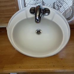 Plastic RV Or Mobile Home Bathroom Sink 