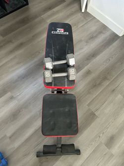 Adjustable Weight Bench with 20 LB dumbbells