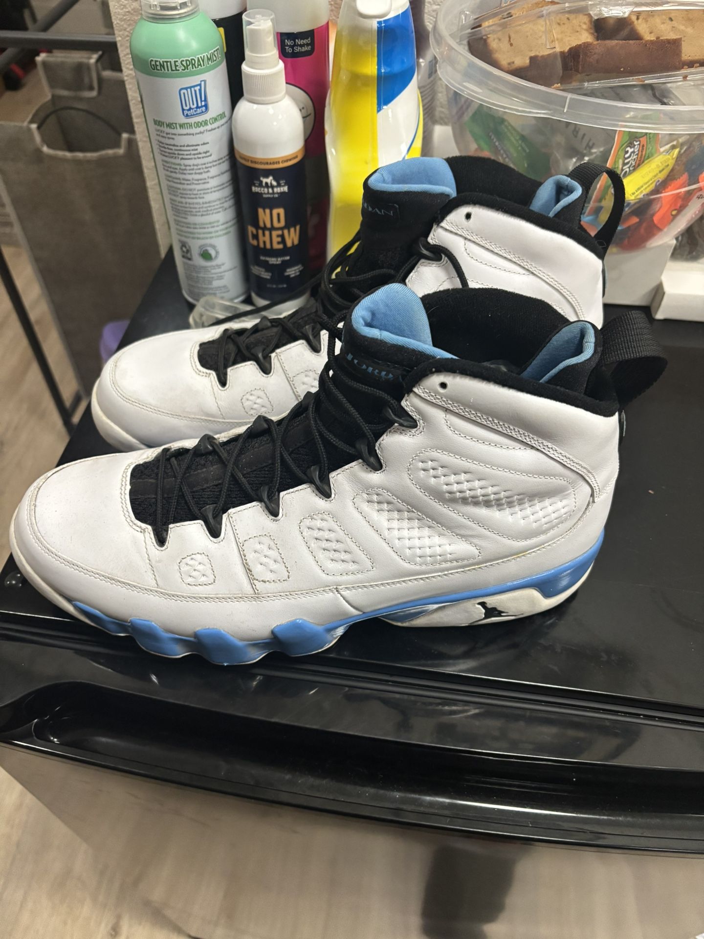 NIKE AIR JORDAN 9 RETRO POWDER BLUE UNC TAR HEELS 