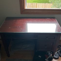 Wooden Desk With Office Chair 