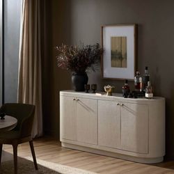 Four Hands Amelia Sideboard Credenza | Ivory Painted Finish | Designer Storage Cabinet | Delivery