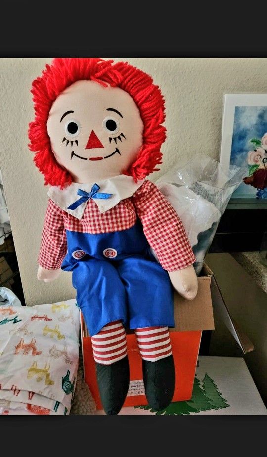 Applause RAGGEDY ANDY DOLL 1991 Johnny Gruelle Plush Plushie Stuffed 25"