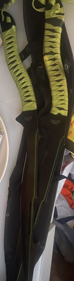 Pair of Tactical Full-Tang Machetes with Sheaths – Excellent Condition