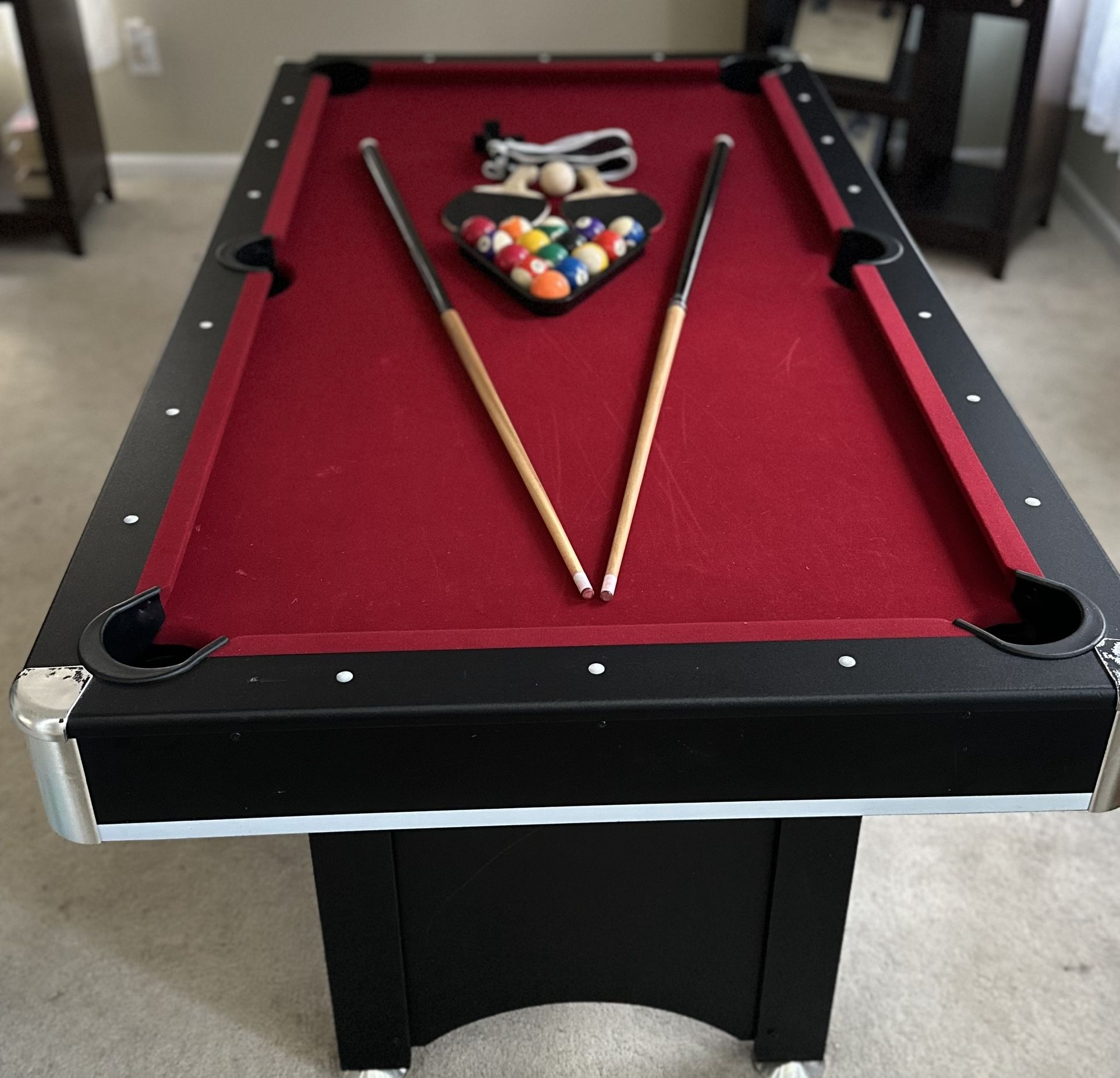 Hathaway Spartan 6Ft Pool Table, with Ping Pong Multi Game Combo