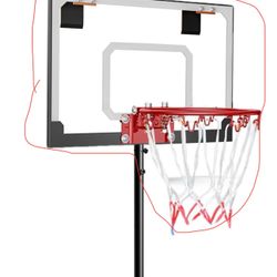 Wall-mounted Basketball Hoop [NEW] - 45in Backboard Basketball Goal for Kids Teen and Adult-Ivory