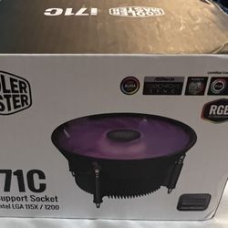Cooler Master Rr-i71c-20pc-r1 i71C RGB Intel Only CPU Air Cooler Anodized Black Aluminum Fins 120mm RGB Master Fan