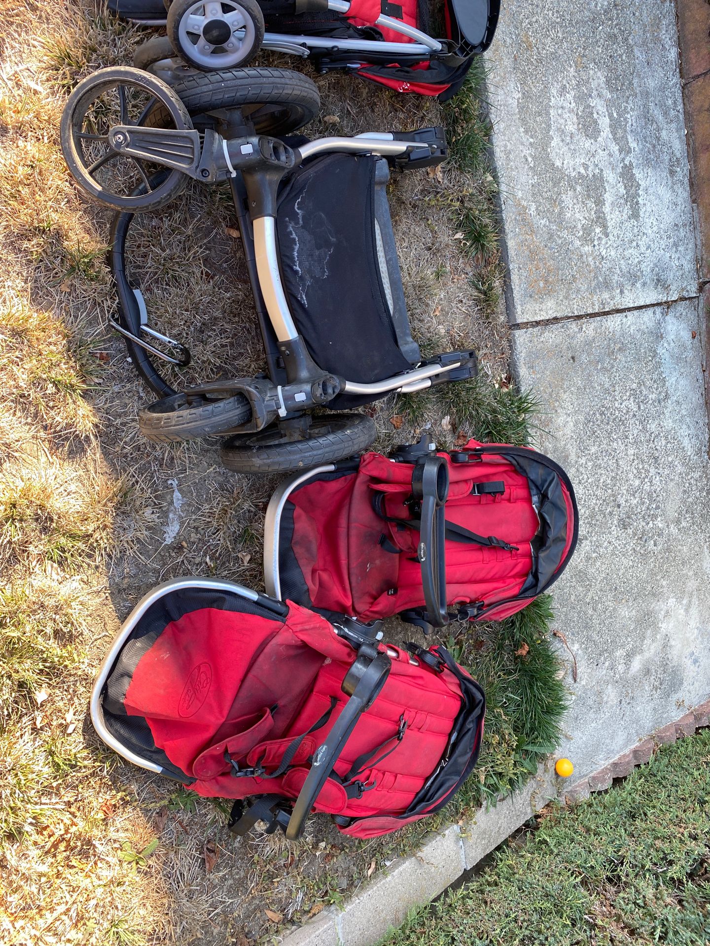 City Select Red Dual stroller w/ standing board