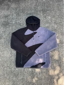Adidas black and grey fleece ninja hood quarter hoodie Size M