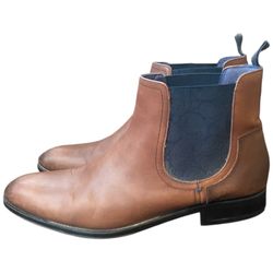 Ted Baker Travic Brown Leather Chelsea Boots Men’s Size 13