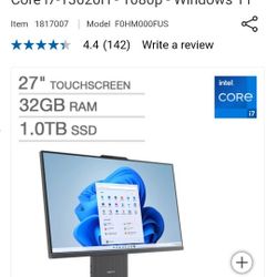 Lenovo All In One Touchscreen Desktop