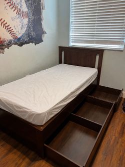 Twin bed with storage