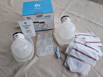 Babybella double electric hands free breast pump with 19 nursing pads