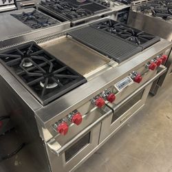 Wolf 48” Stainless Steel Gas Range Stove Dual Fuel 