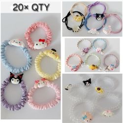 20 PCS Sanrio Characters Hair Ties Accessories Scrunchies Coil 