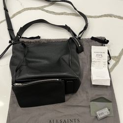 Allsaints Black Leather Crossbody and Wallet