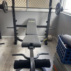Adjustable Bench Press with weights 
