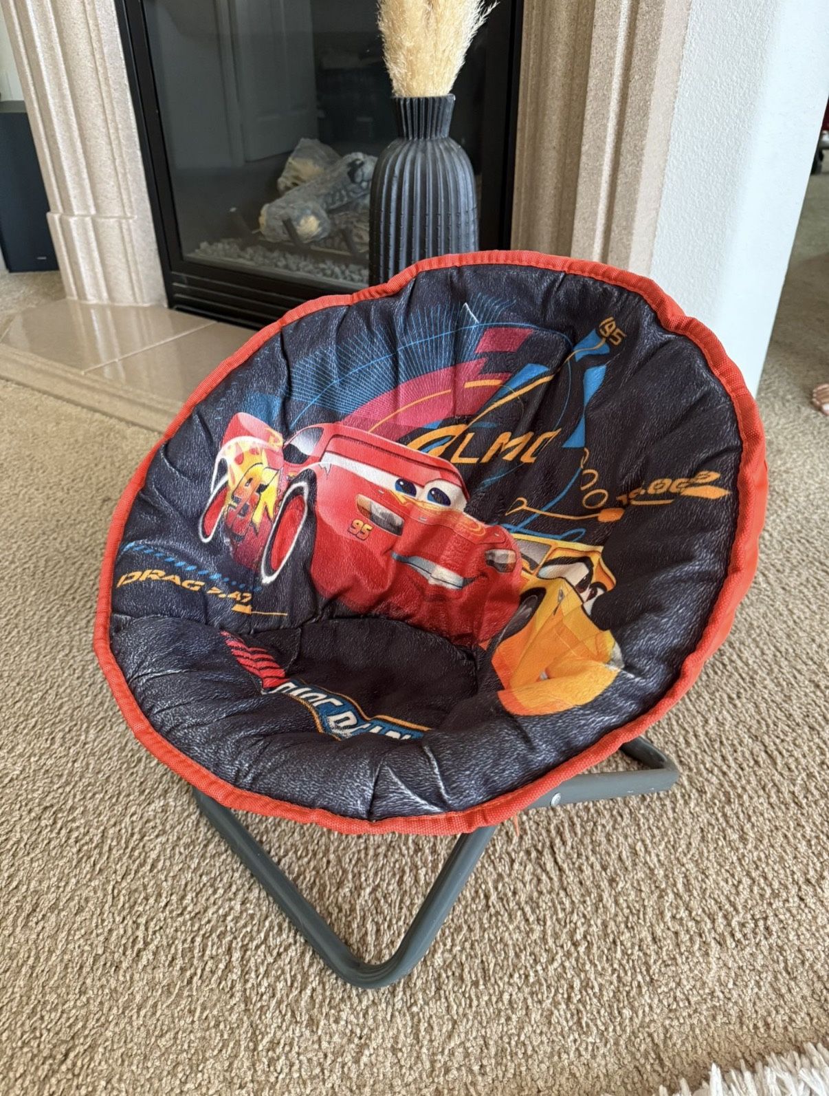 Disney Cars Mini Saucer Chair. Kids Folding Chair.