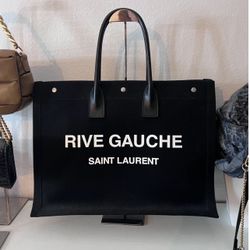 Saint Laurent Rive Gauche Shopper Tote Camo Canvas Large