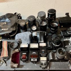 35mm SLR Film Cameras, Lenses, Cases, Bags, Straps, Flash Photography Equipment