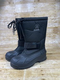 Kamik Greenwood Winter Snow Boots Men's US 8 Black Water Resistant Felt Lined