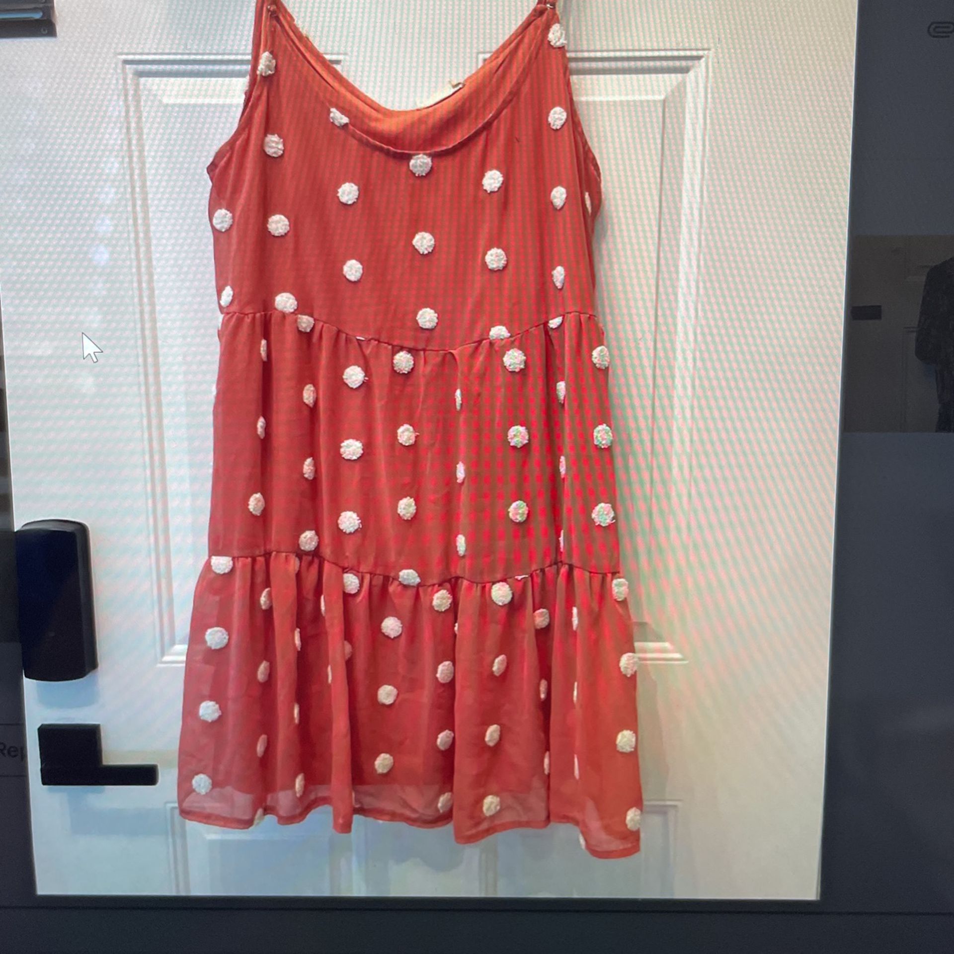 New Coral And White Sundress 