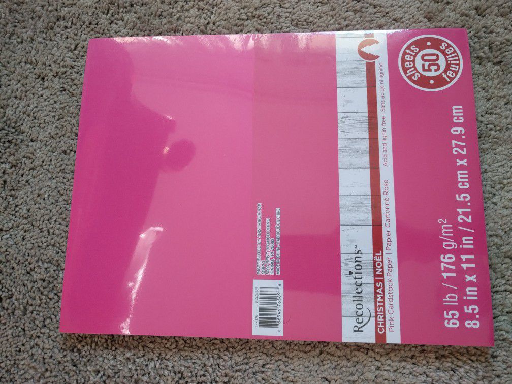 Pink cardstock 65 lb 50 sheets Brand New crafts art supplies