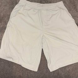White Lululemon men shorts pace breakers S