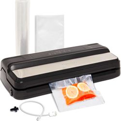 Vacuum Sealer Machine for Food Storage with 7 Preset Modes Dry/Moist Normal/Gentle Pulse Seal Canister Bottle Stopper 16 Ft Bag Roll 10 Bags Stainless